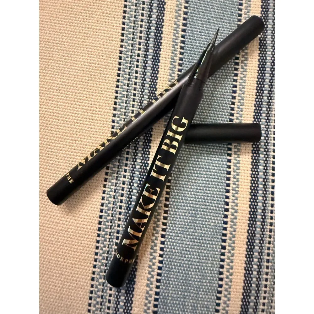 NEW Morphe Make It Big Brush Tip Liquid Eye Liner in Bold Black x2